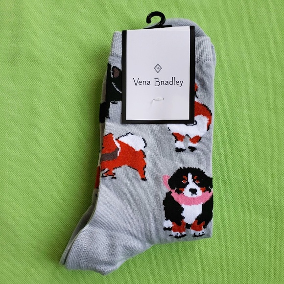 VERA BRADLEY DOG SHOW DOGS CREW SOCKS 2-PAIRS:NWT - Picture 2 of 10